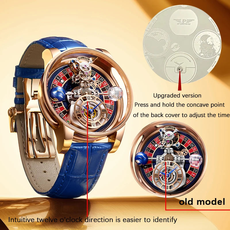 Celestial Elegance Roulette Watch - Pindu Design Men's Luxury Timepiece