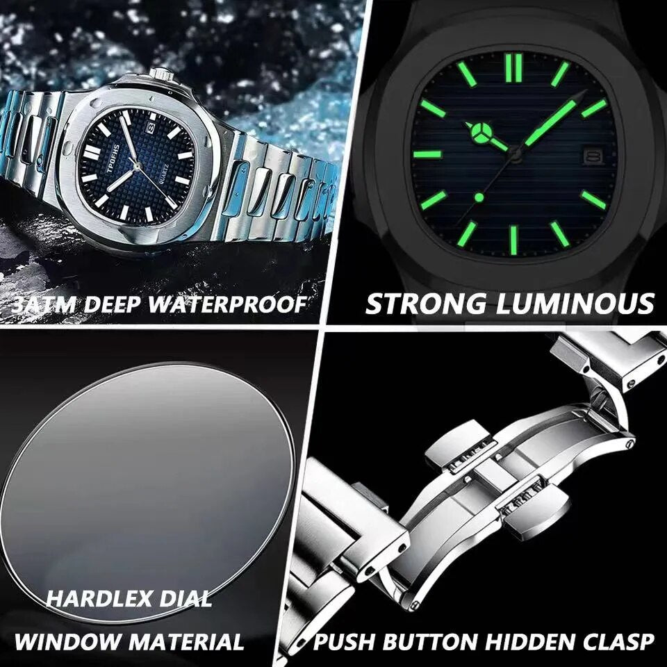Poedagar 2024 Fashion Men's Waterproof Luminous Quartz Watch | Top Brand Luxury Military Timepiece