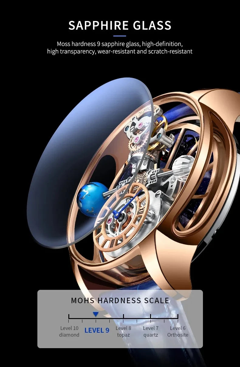 Galactic Pioneer Chronograph - Luxe Diamond Tourbillon-Inspired Watch