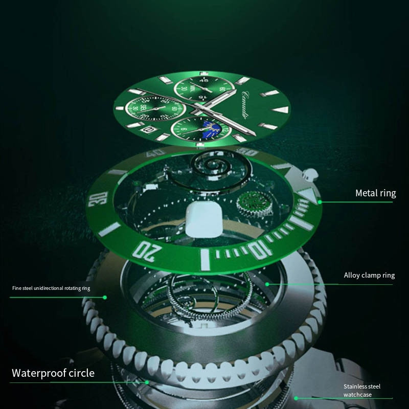 The Boutique Multi-Dial Stainless Steel Chronograph Sports Watch