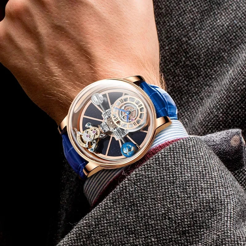 Galactic Pioneer Chronograph - Luxe Diamond Tourbillon-Inspired Watch