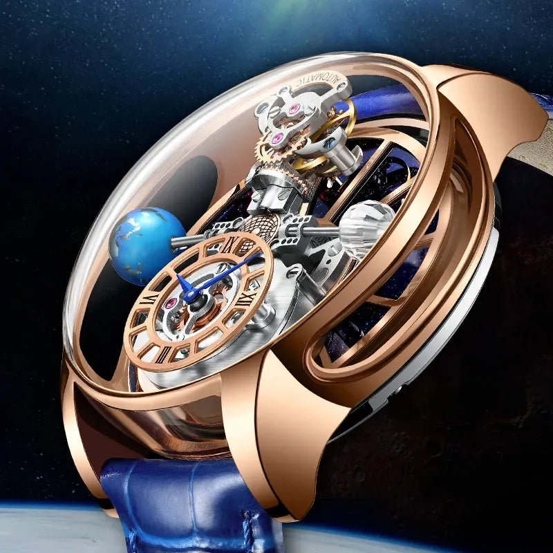 Galactic Pioneer Chronograph - Luxe Diamond Tourbillon-Inspired Watch