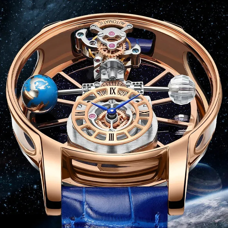 Galactic Pioneer Chronograph - Luxe Diamond Tourbillon-Inspired Watch