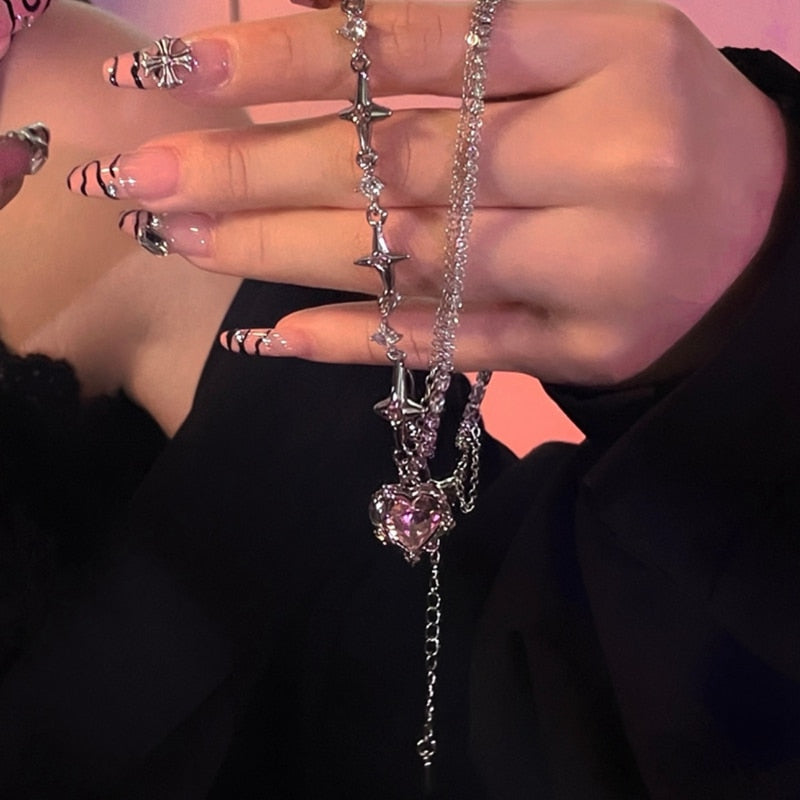 Cherished Charm Pink Crystal Heart Pendant