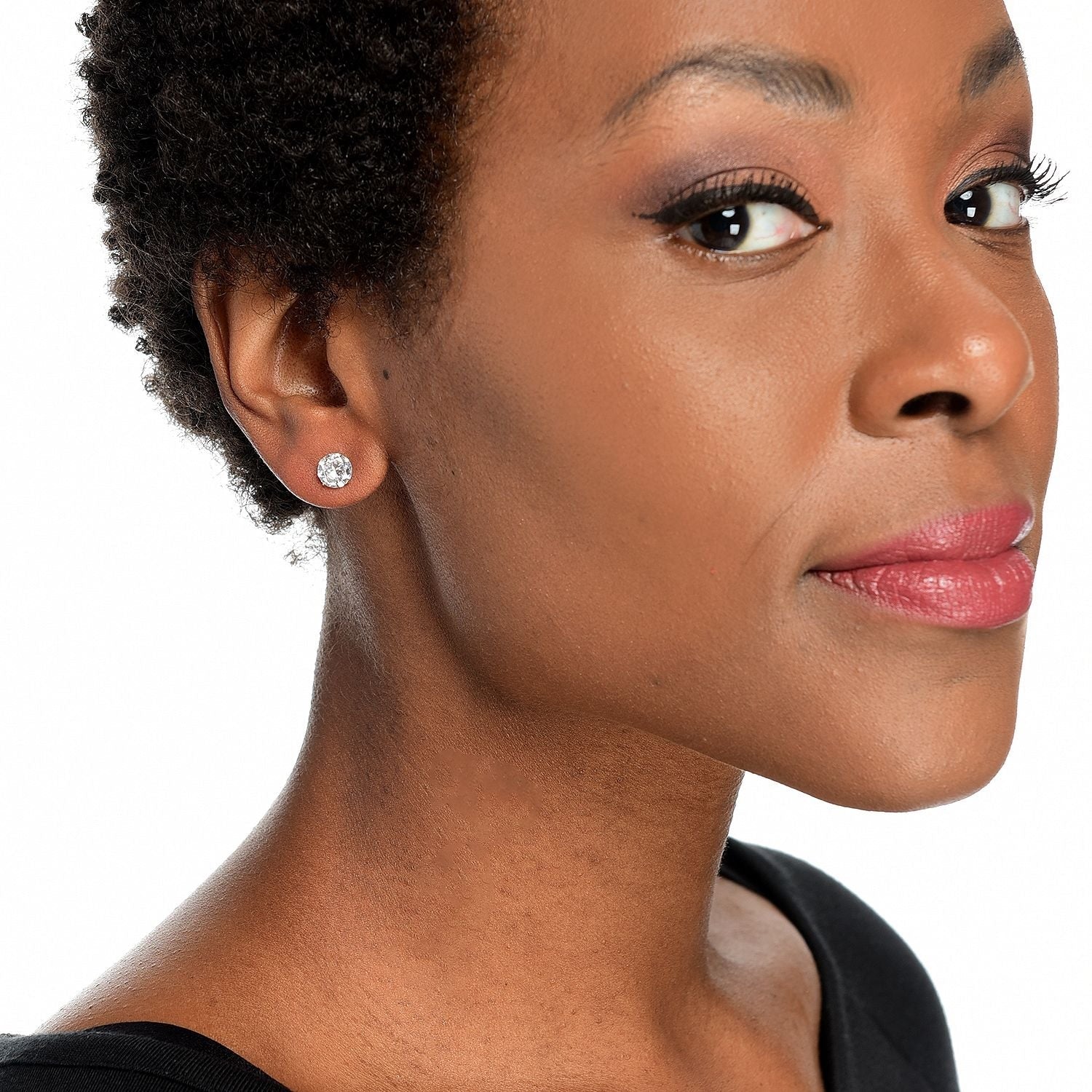 14K Yellow Gold Simulated Round Diamond Stud Earrings