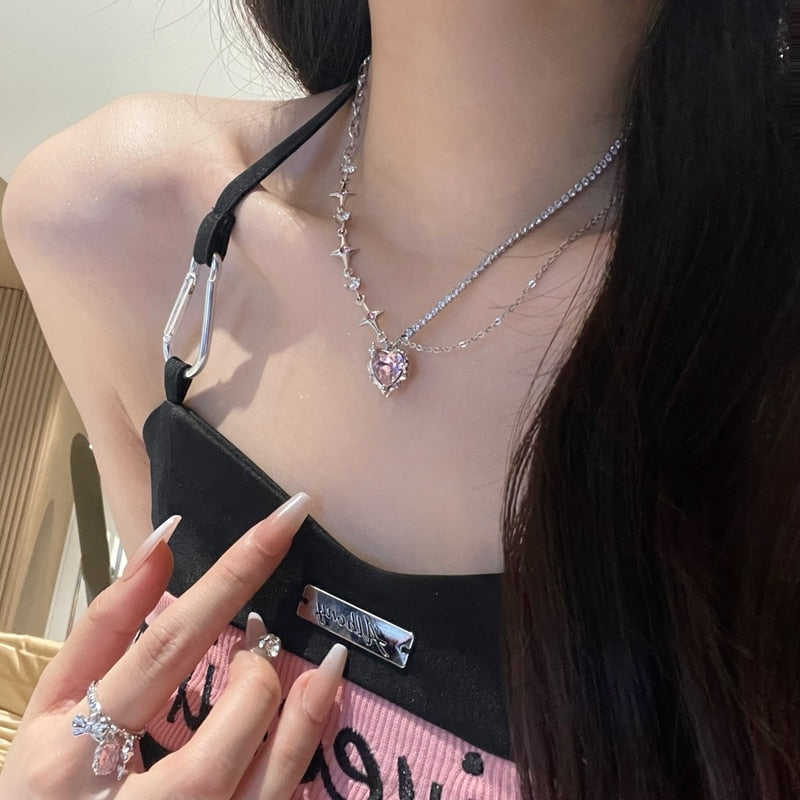 Cherished Charm Pink Crystal Heart Pendant